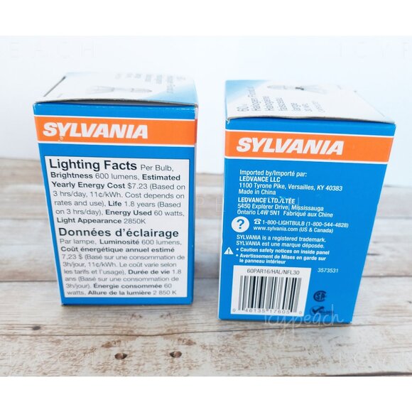 Sylvania 60 Halogen Flood Bulbs 2 Pack Capsylite 60PAR16/HAL/NFL30 Medium Base - Picture 5 of 8